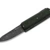 Silver Sport Knife Damascus CF Green