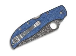 Spyderco Strech 2XL Blue Nishijin Glass Fiber Damascus Sprint Run -Messerladen spyderco strech 2xl blue nishijin glass fiber damascus sprint run 01sp1247dam 2 1280x1280